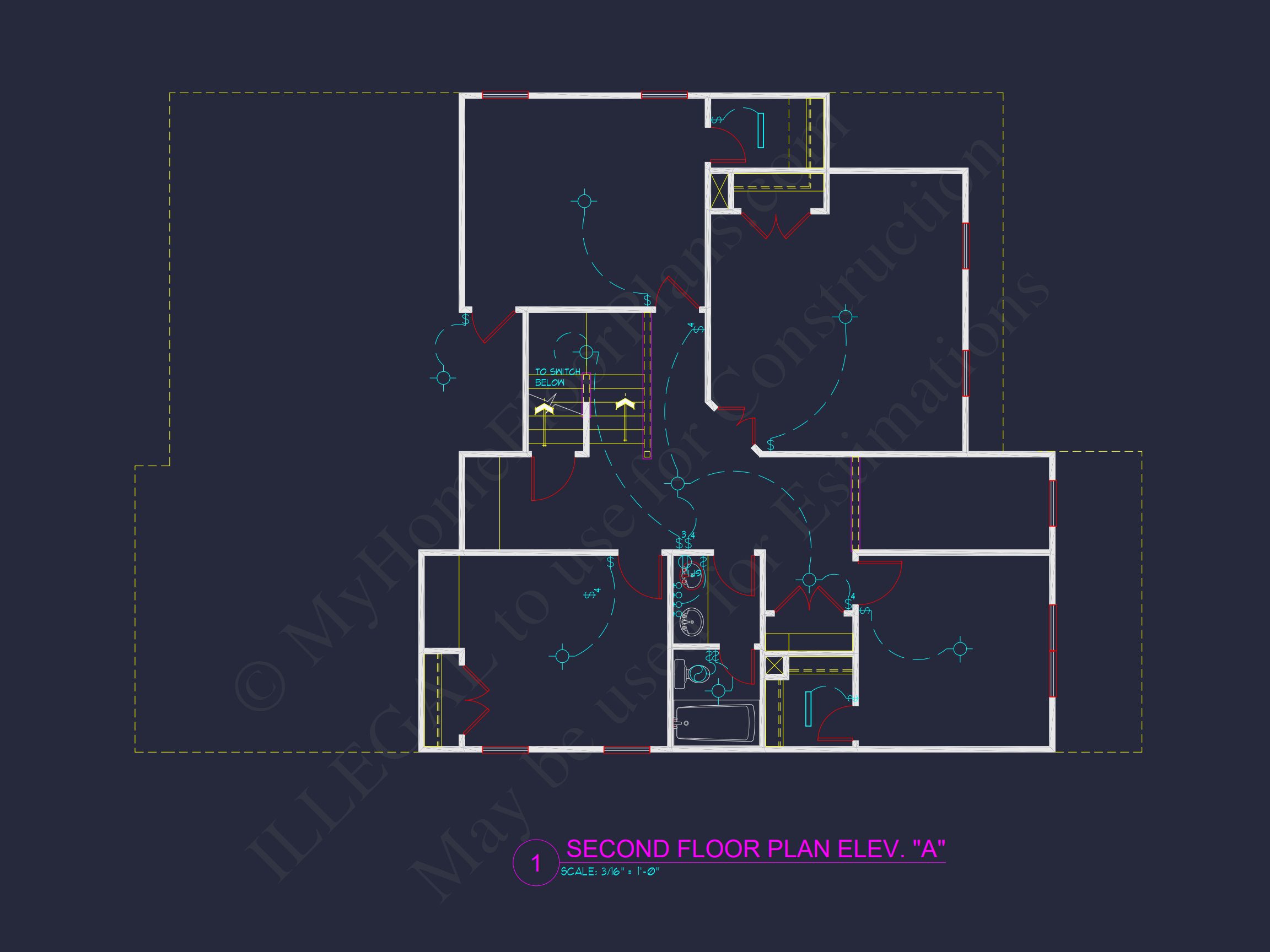 Dream house Plan: 2-Story Blueprint with 4 Beds and 2.5 Baths