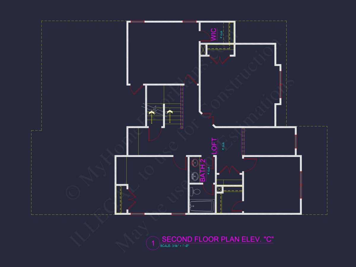 Dream house Plan: 2-Story Blueprint with 4 Beds and 2.5 Baths
