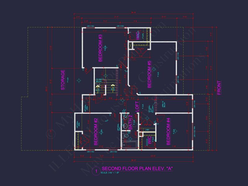 Dream house Plan: 2-Story Blueprint with 4 Beds and 2.5 Baths