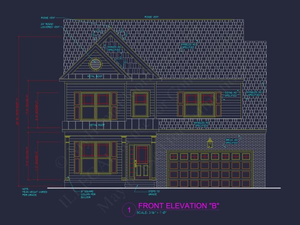 Dream house Plan: 2-Story Blueprint with 4 Beds and 2.5 Baths