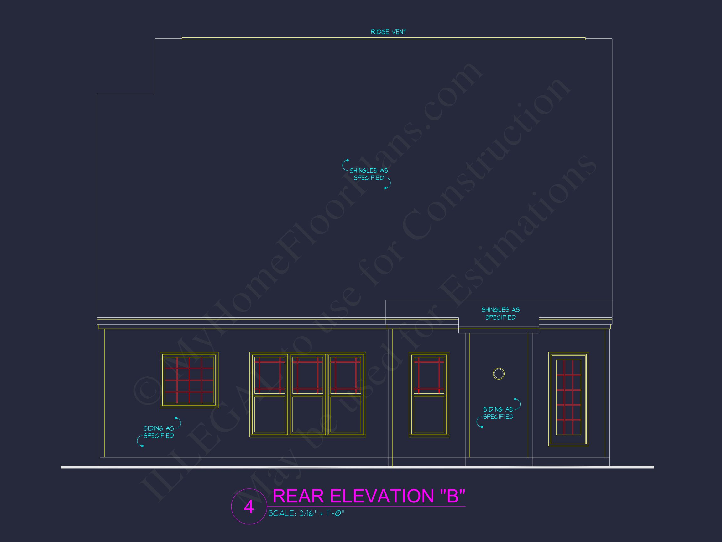 Dream house Plan: 2-Story Blueprint with 4 Beds and 2.5 Baths