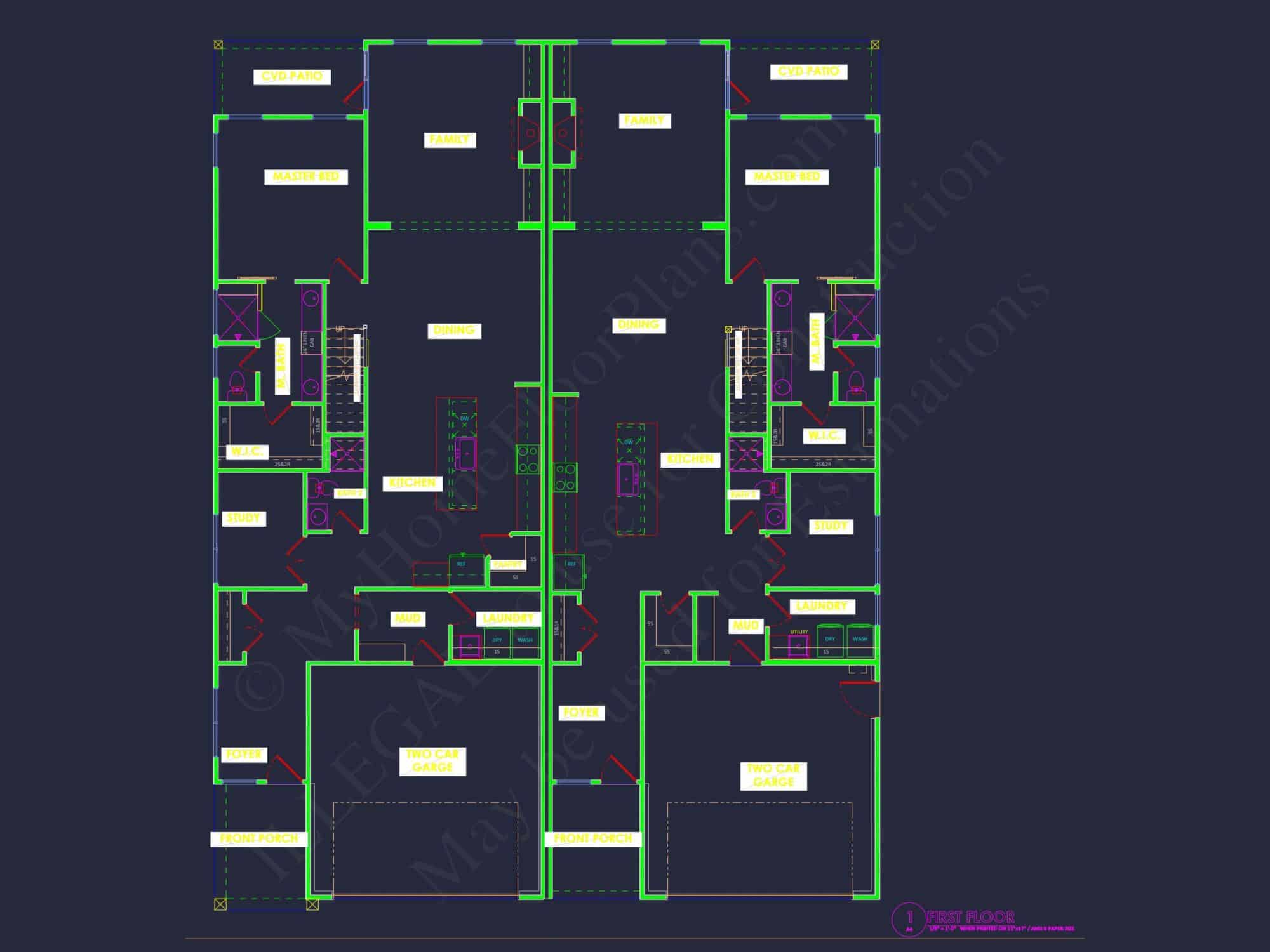 Duplex house Floor Plan with Spacious CAD Designs & Features
