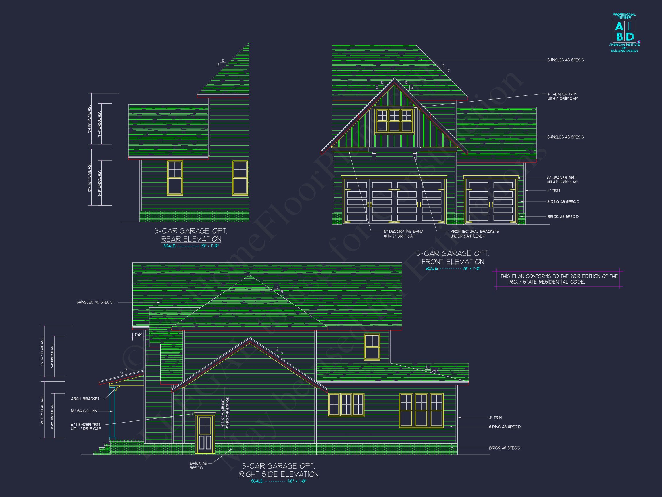 Efficient 2-Story Craftsman house Plan with Flexible Garage Options