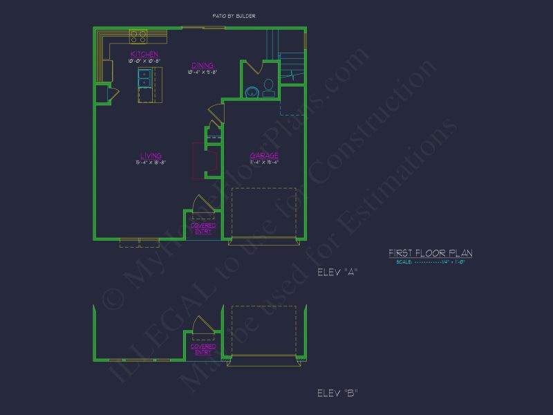Efficient 3-Bedroom house Plan with CAD Blueprint Designs