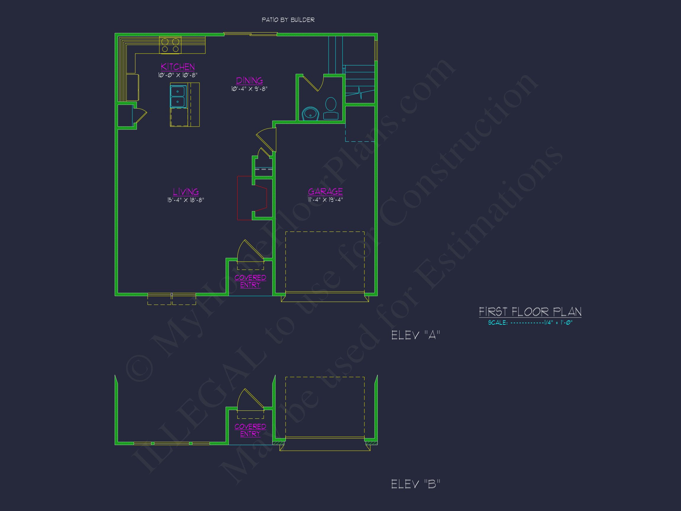 Efficient 3-Bedroom house Plan with CAD Blueprint Designs
