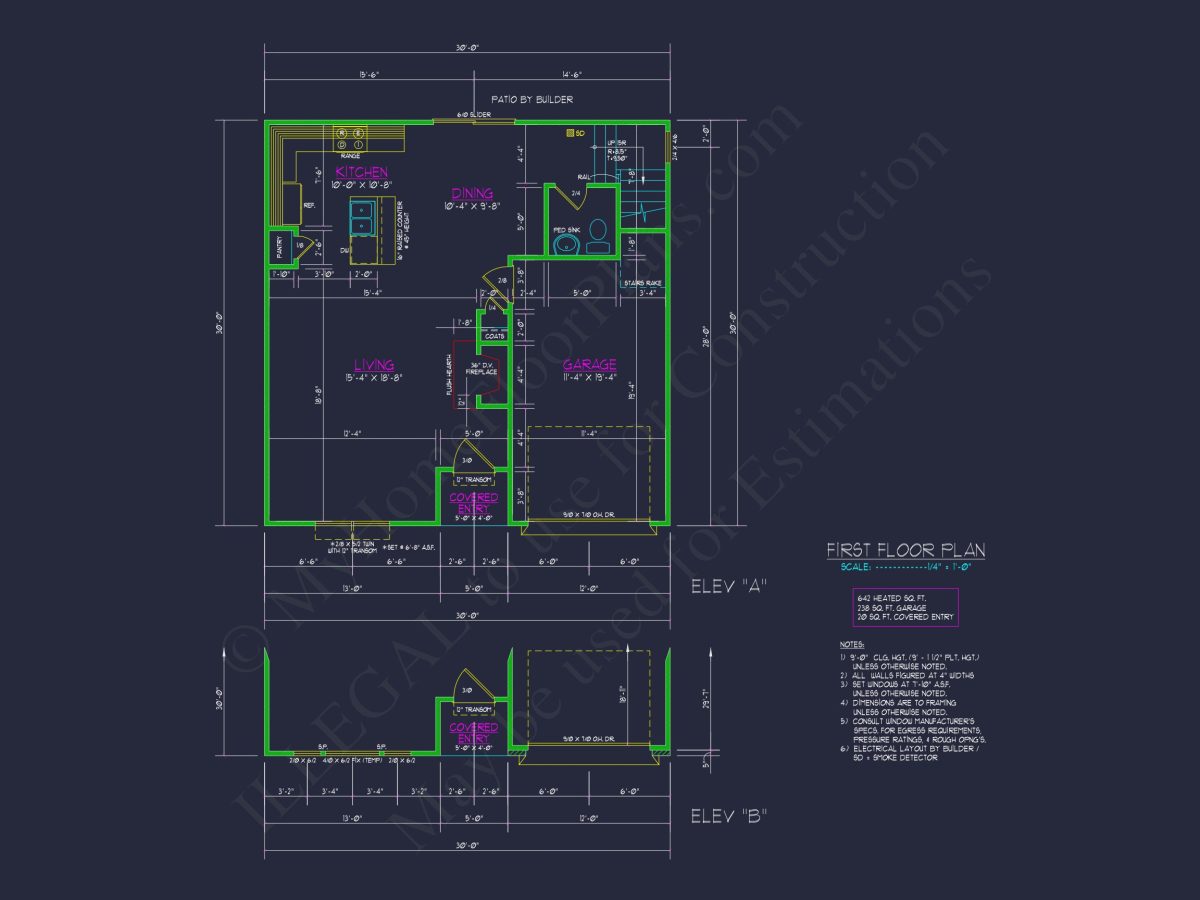 Efficient 3-Bedroom house Plan with CAD Blueprint Designs