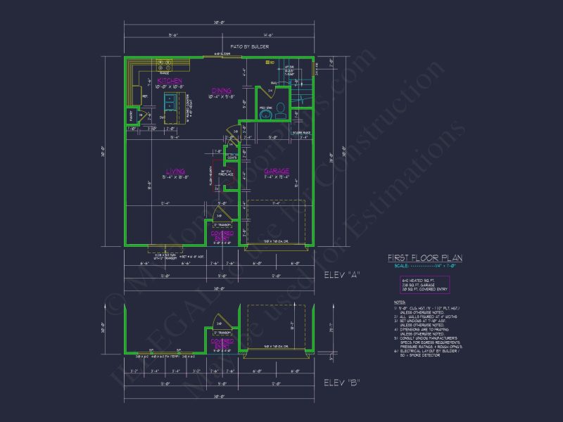 Efficient 3-Bedroom house Plan with CAD Blueprint Designs