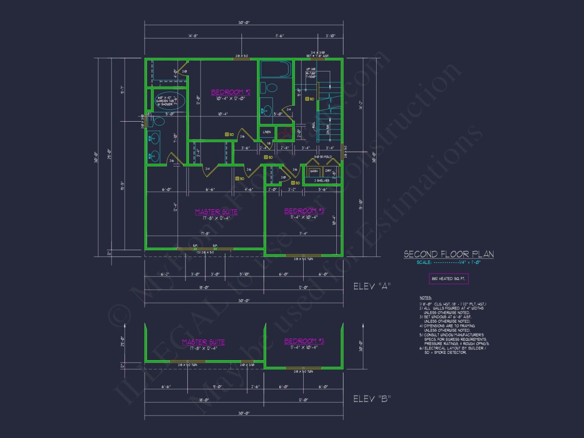 Efficient 3-Bedroom house Plan with CAD Blueprint Designs