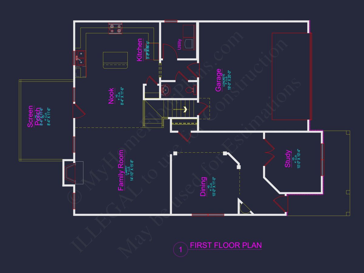 Efficient house Plan Blueprint with Colonial Farmhouse Design