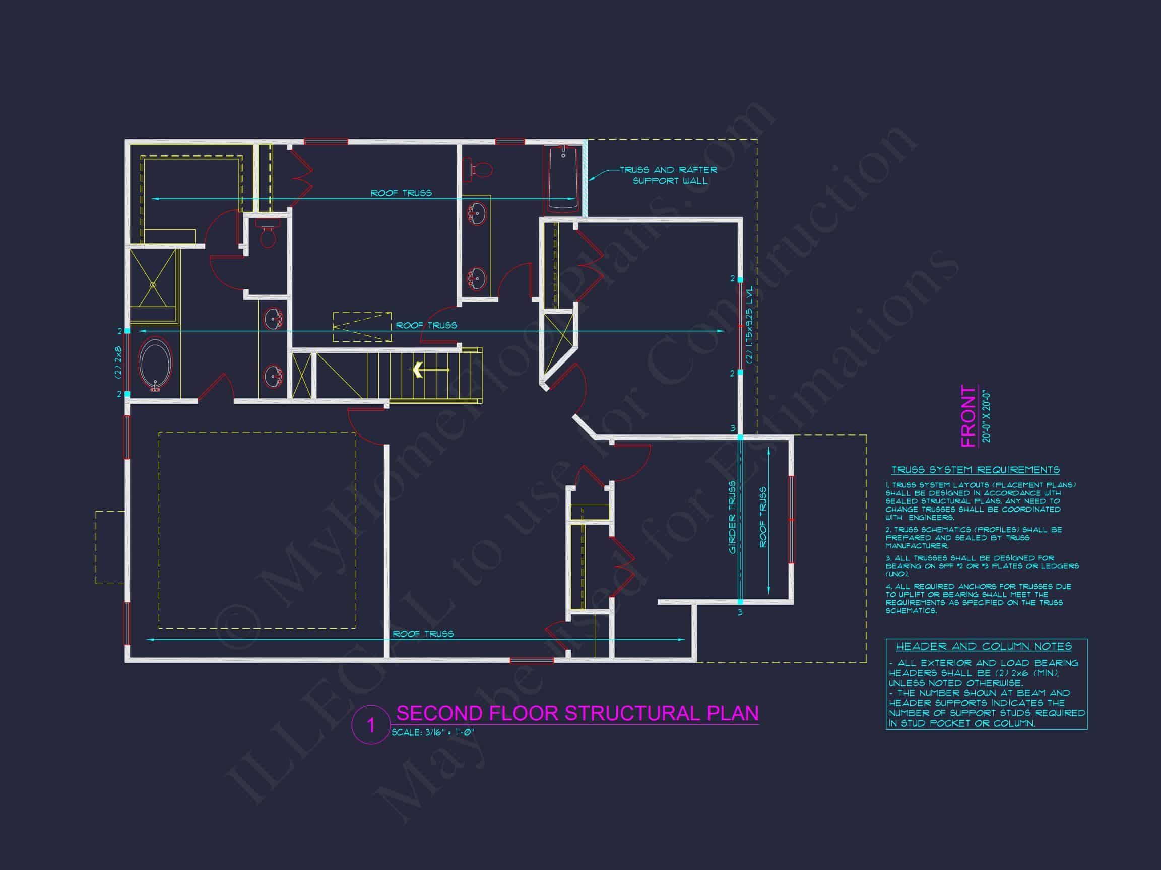 Efficient house Plan Blueprint with Colonial Farmhouse Design