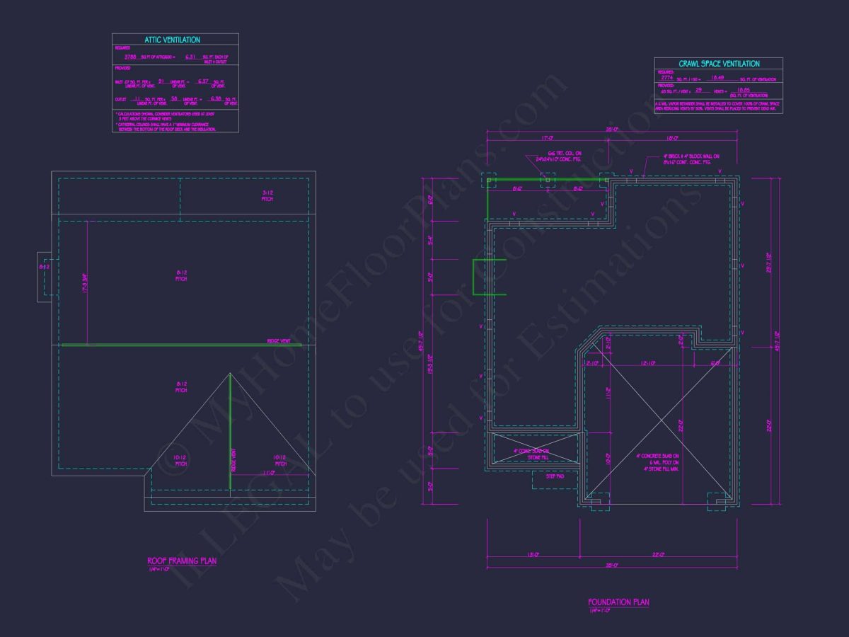 Efficient house Plan: CAD Floor Designs with Blueprint Layout