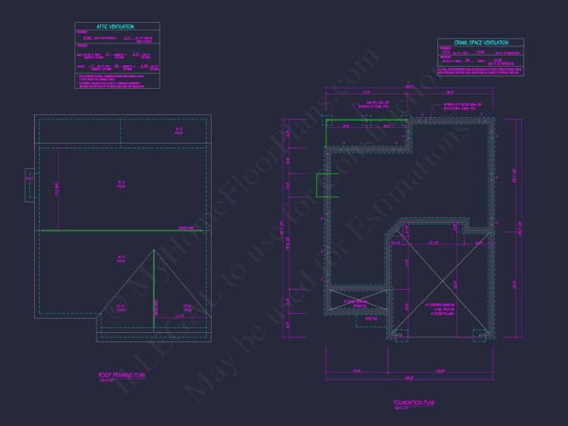 Efficient house Plan: CAD Floor Designs with Blueprint Layout