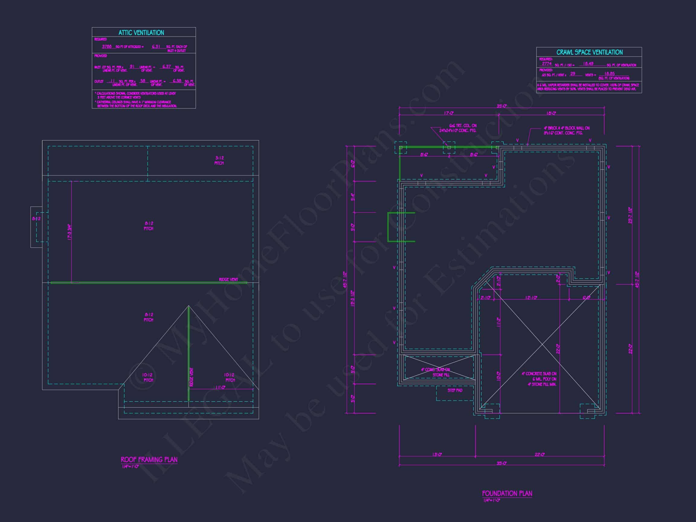 Efficient house Plan: CAD Floor Designs with Blueprint Layout