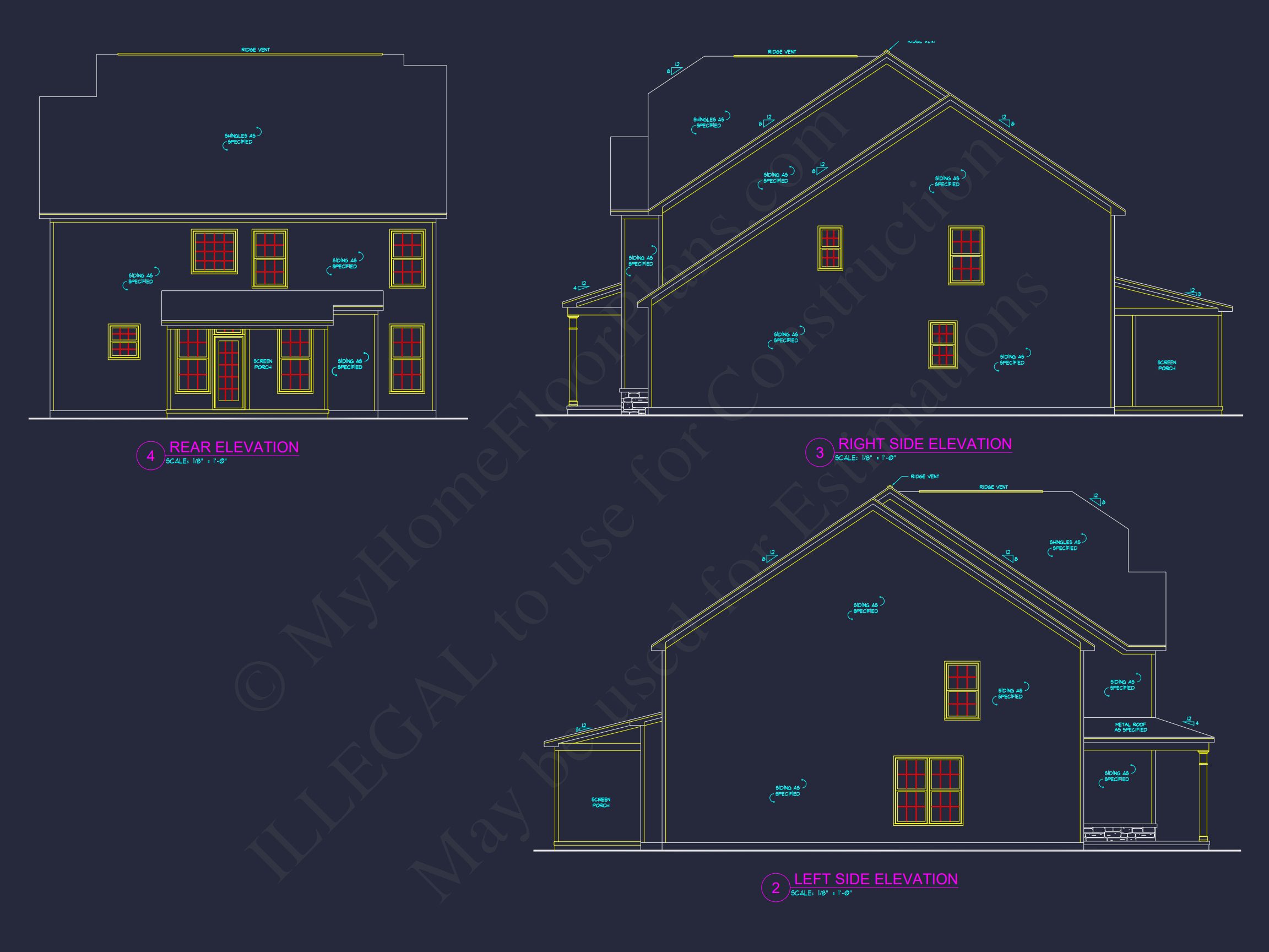 Efficient house Plan Blueprint with Colonial Farmhouse Design