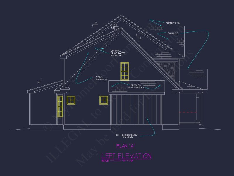 Effortless CAD house Plan: Explore Dual Heights