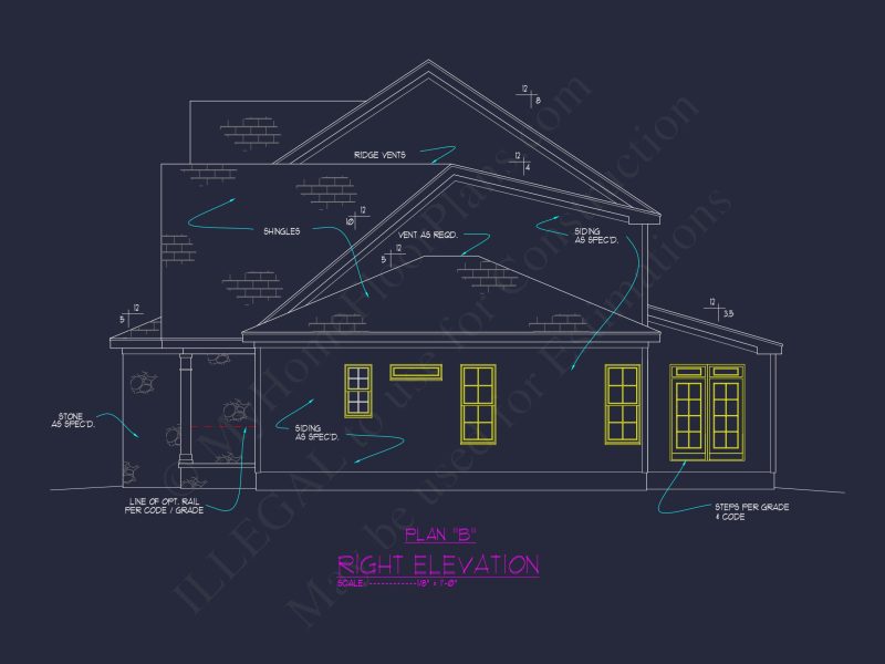 Effortless CAD house Plan: Explore Dual Heights