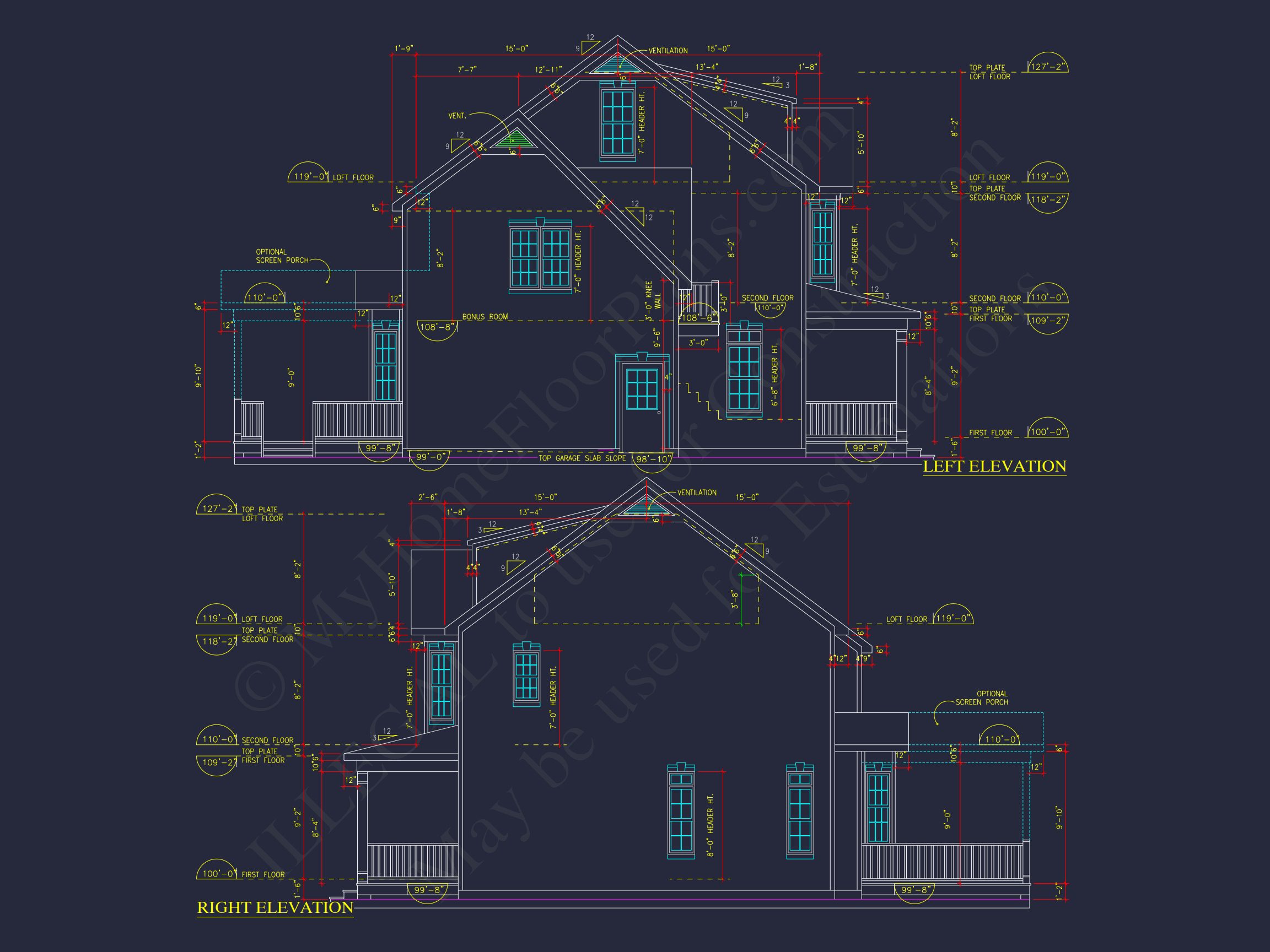 Elegant 2-Story house Plan with 2,466 SF & CAD Designs