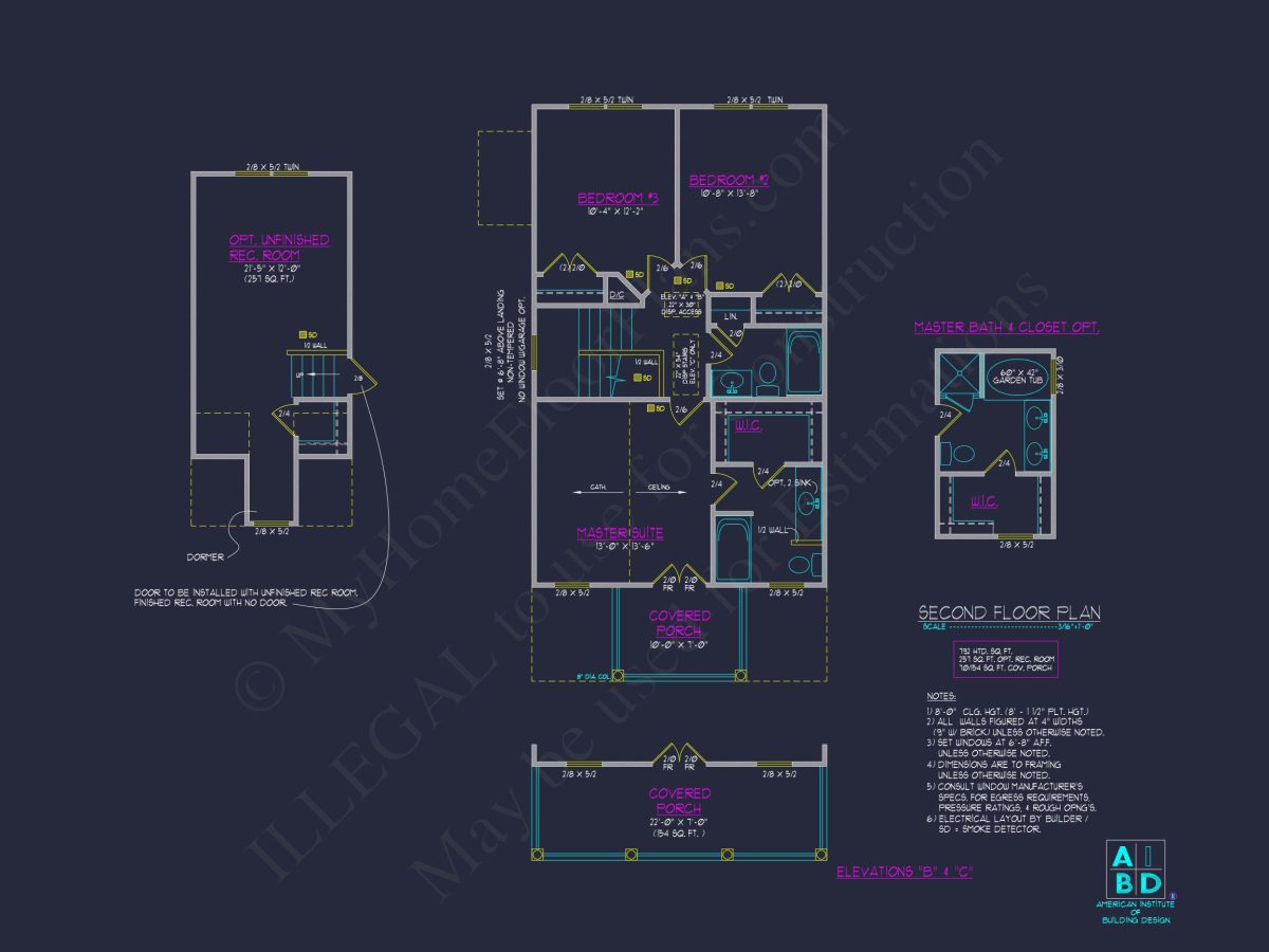 Elegant 2-Story house Plan with 3 Bedrooms and CAD Designs
