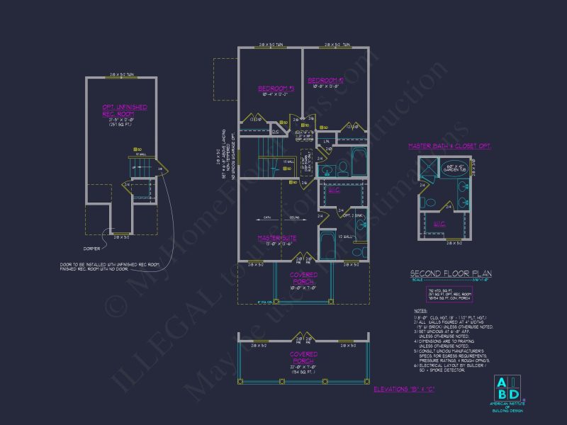 Elegant 2-Story house Plan with 3 Bedrooms and CAD Designs
