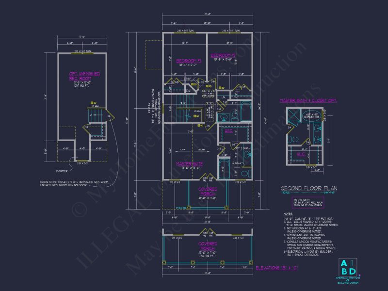 Elegant 2-Story house Plan with 3 Bedrooms and CAD Designs