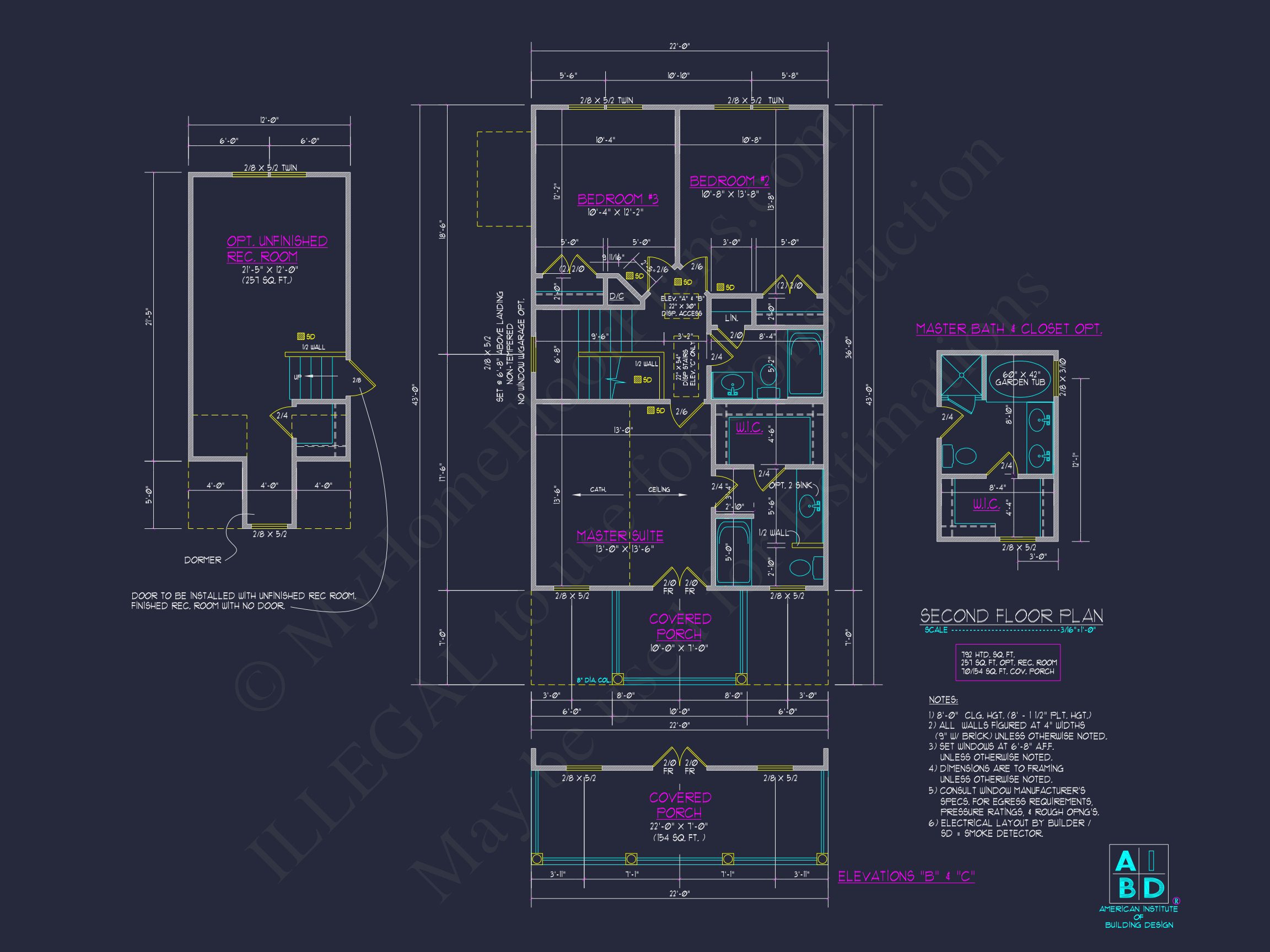 Elegant 2-Story house Plan with 3 Bedrooms and CAD Designs