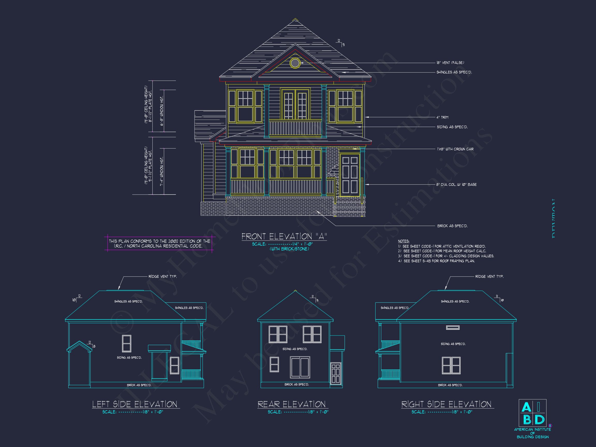 Elegant 2-Story house Plan with 3 Bedrooms and CAD Designs