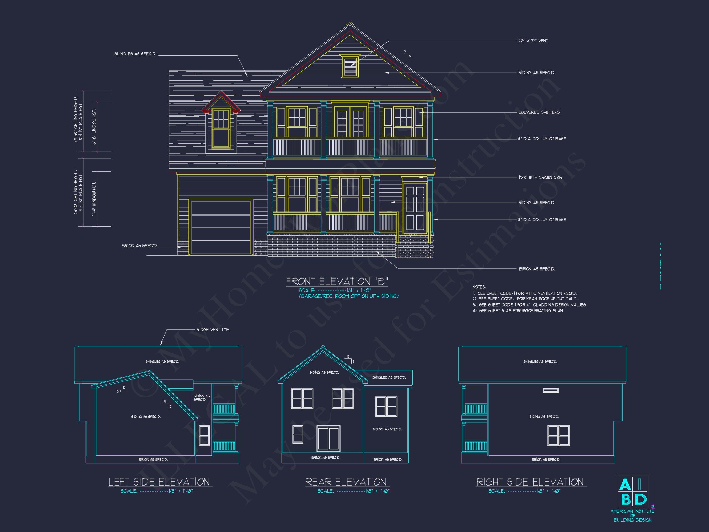 Elegant 2-Story house Plan with 3 Bedrooms and CAD Designs