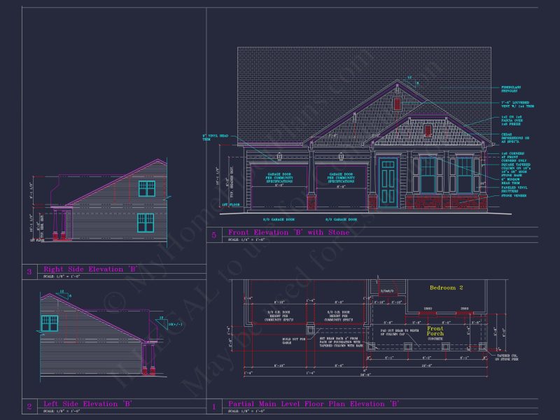 Elegant 2-Story house Plan with 6 Elevations and Open Floor Plans