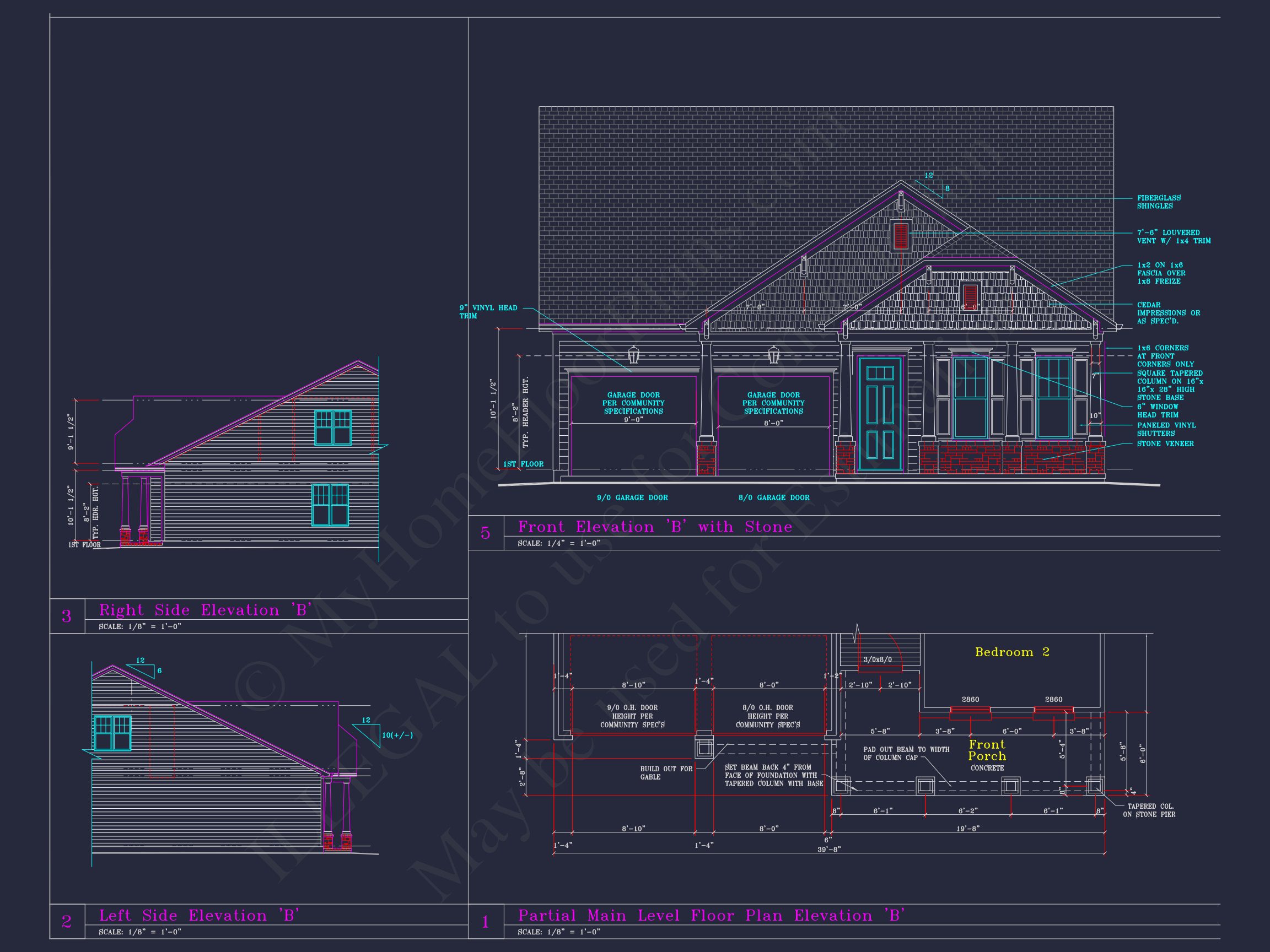 Elegant 2-Story house Plan with 6 Elevations and Open Floor Plans