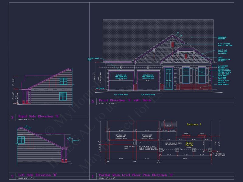 Elegant 2-Story house Plan with 6 Elevations and Open Floor Plans