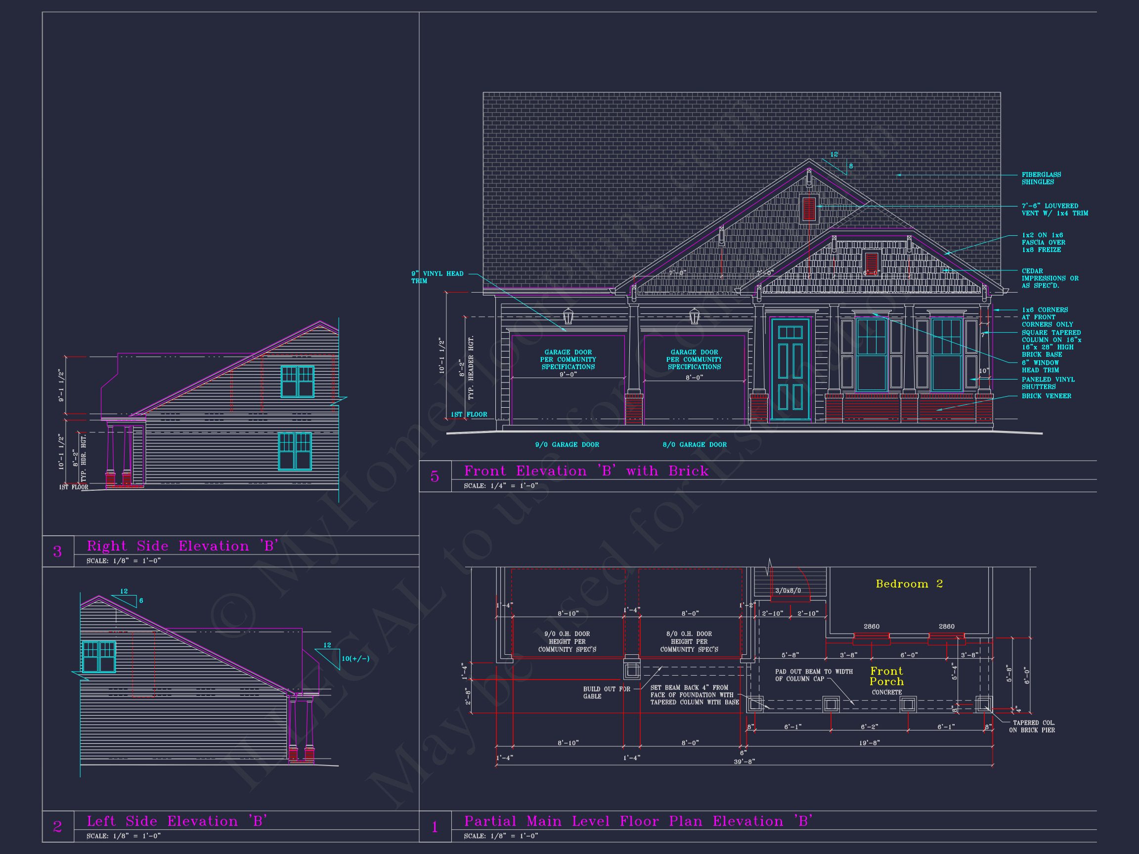 Elegant 2-Story house Plan with 6 Elevations and Open Floor Plans