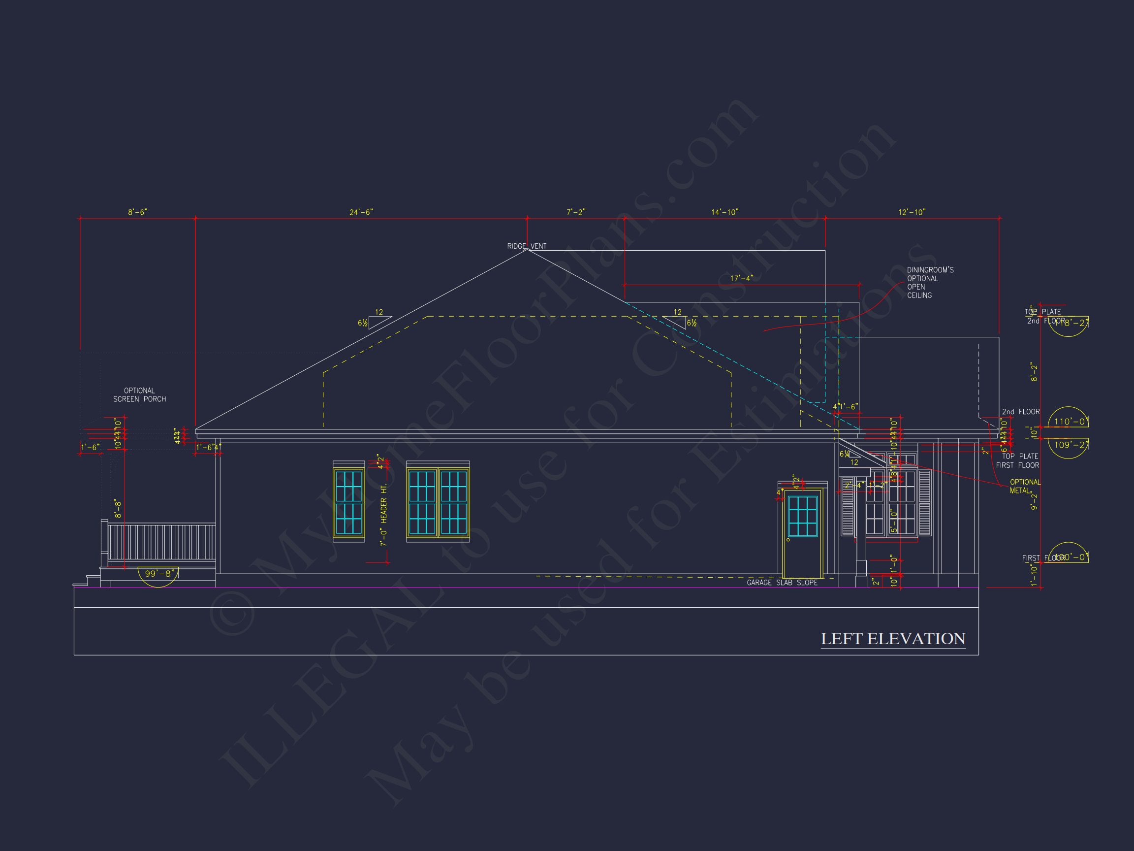 Elegant 2-Story house Plan with CAD Designs and Blueprint Features