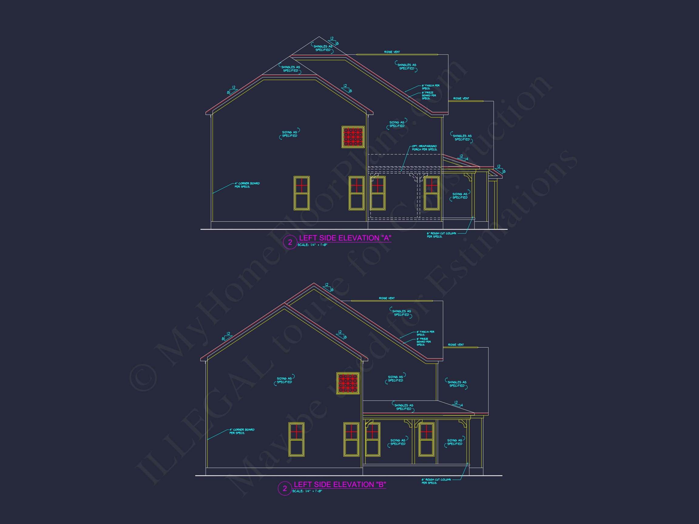 Elegant 2-Story house Plan with Detailed CAD Designs