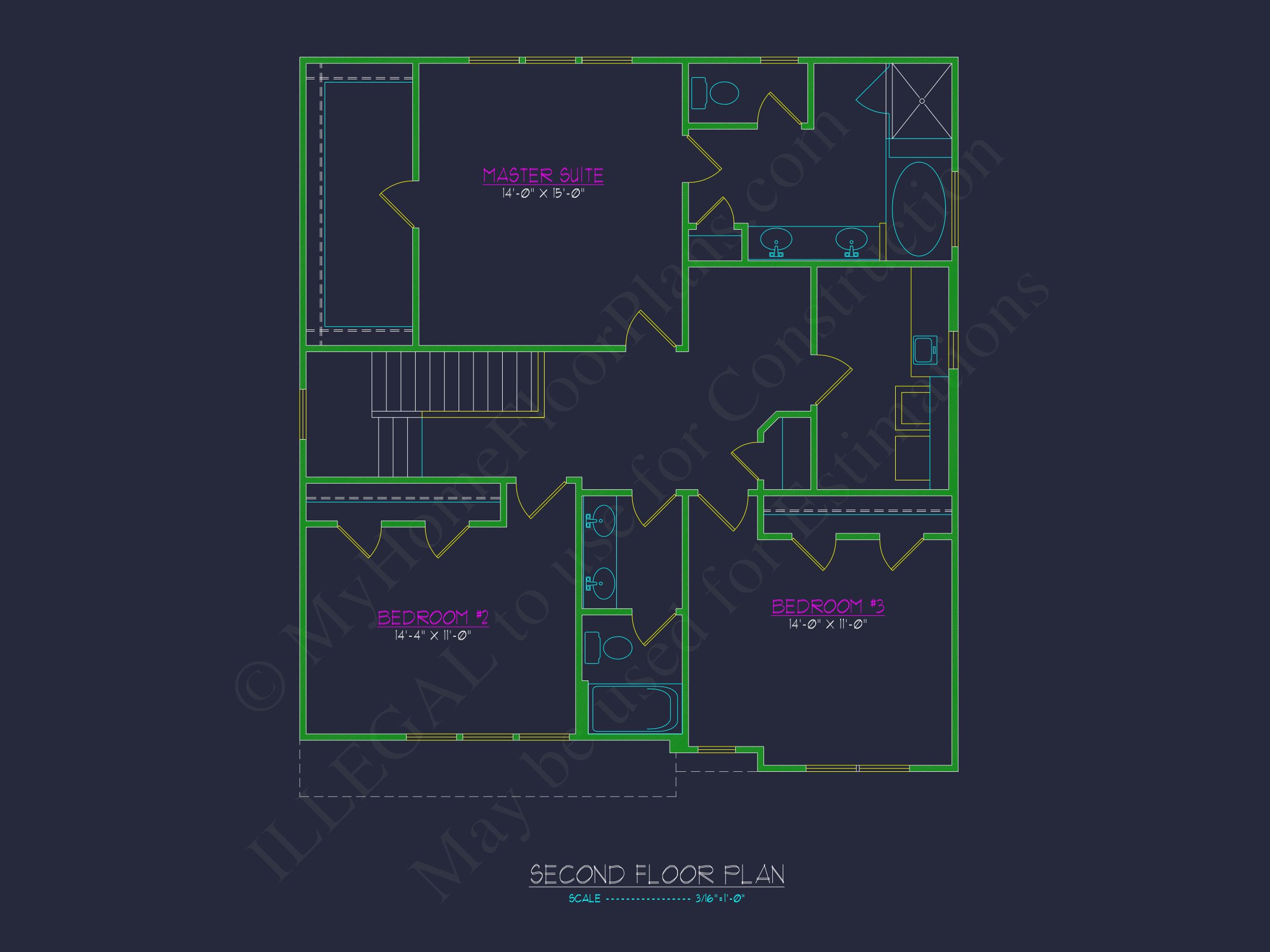 Elegant 2-Story house Plan with Spacious CAD Designs