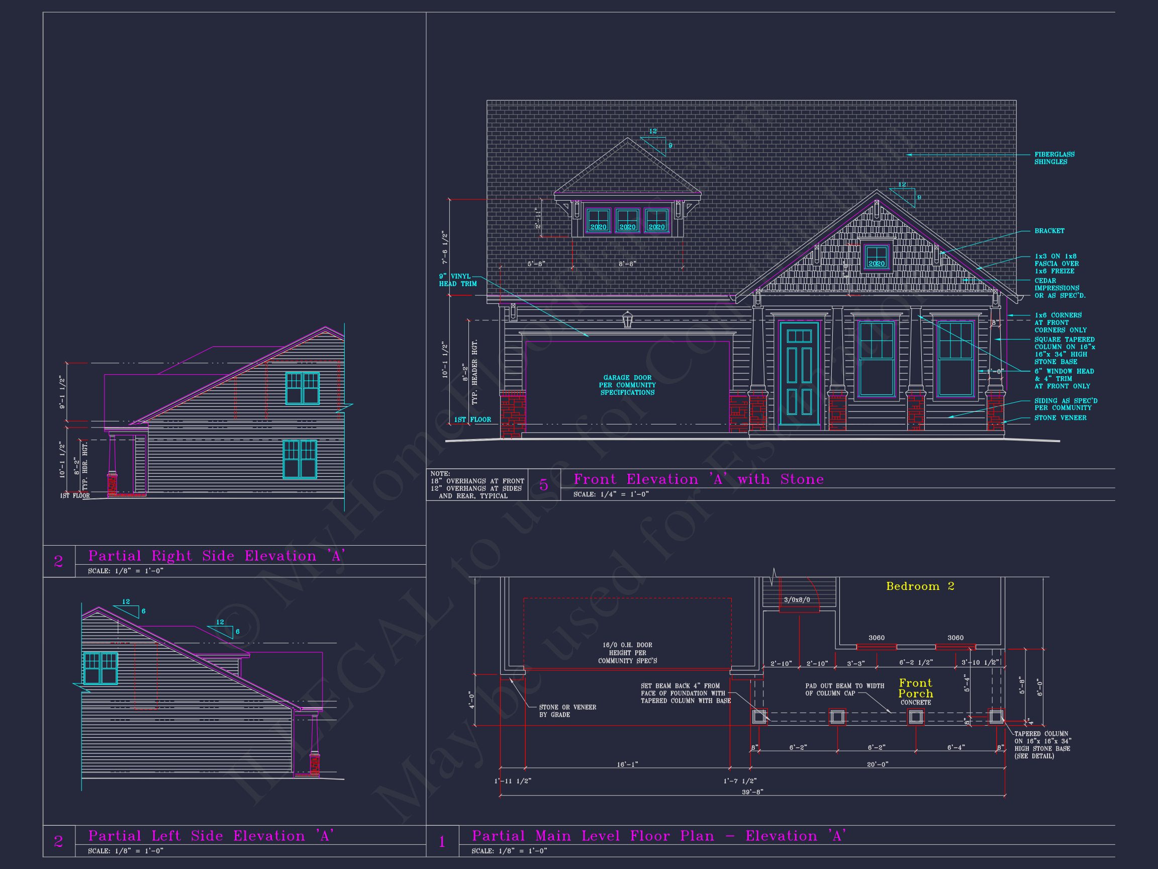 Elegant 2-Story house Plan with 6 Elevations and Open Floor Plans