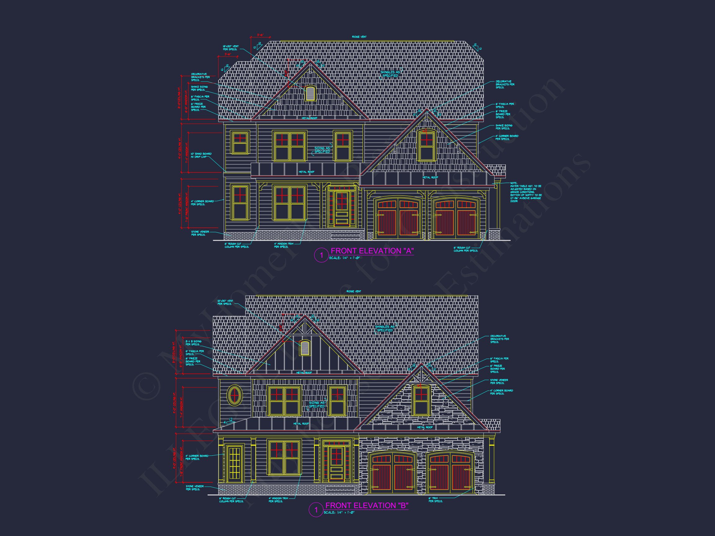 Elegant 2-Story house Plan with Detailed CAD Designs