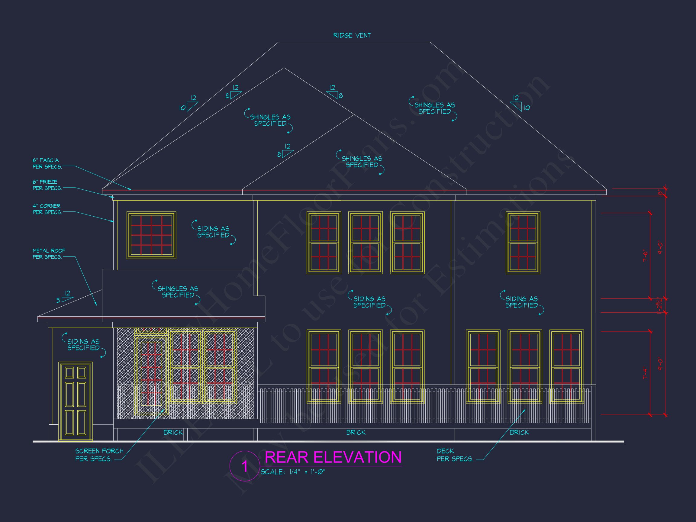 Elegant 4-Bedroom house Plan with 2 Floors and CAD Designs