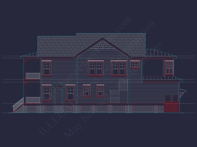 Elegant Charleston house Plan with 2-Story CAD Architecture