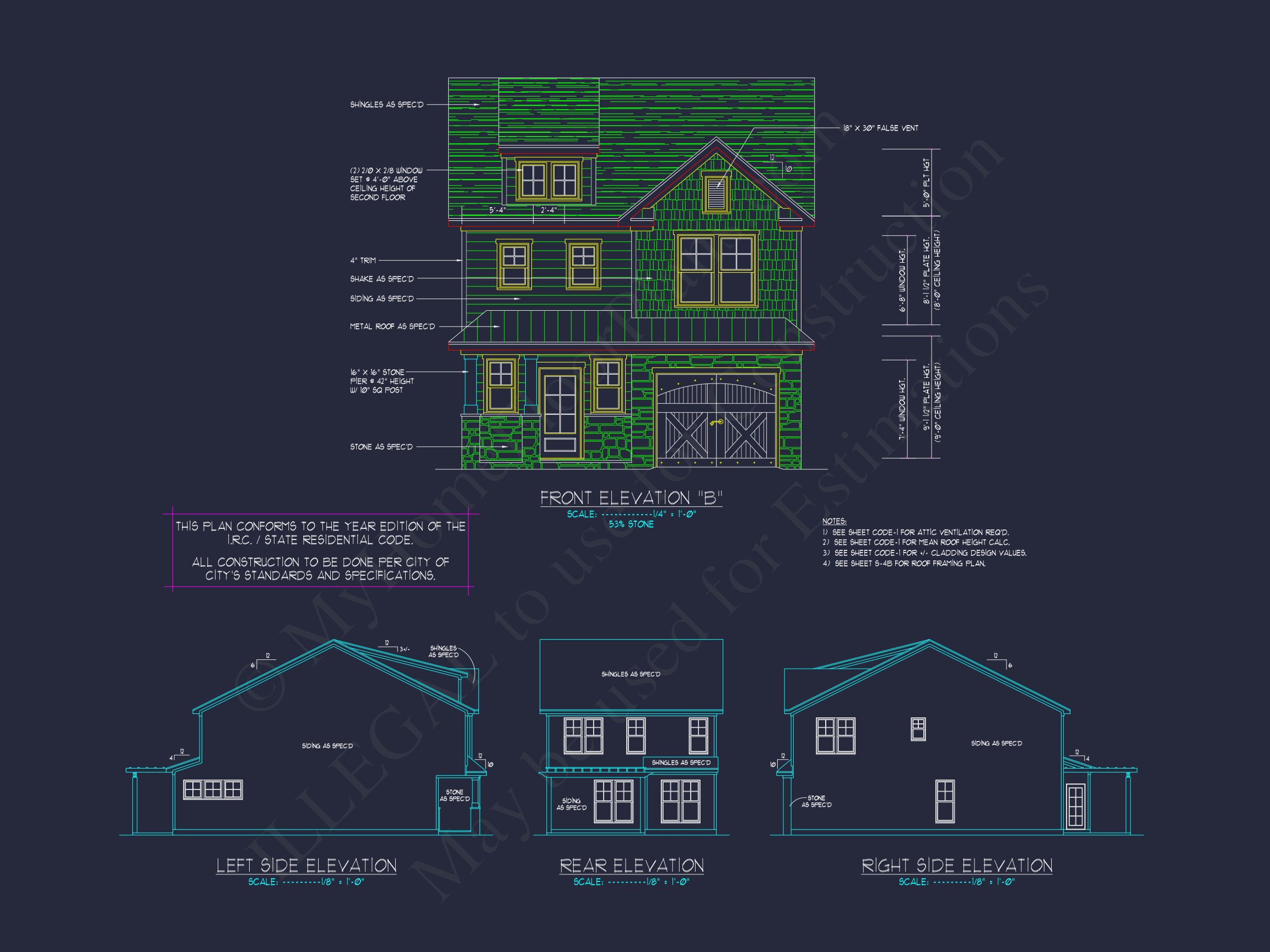 Elegant Craftsman house Blueprint with 2-Story Floor Plan