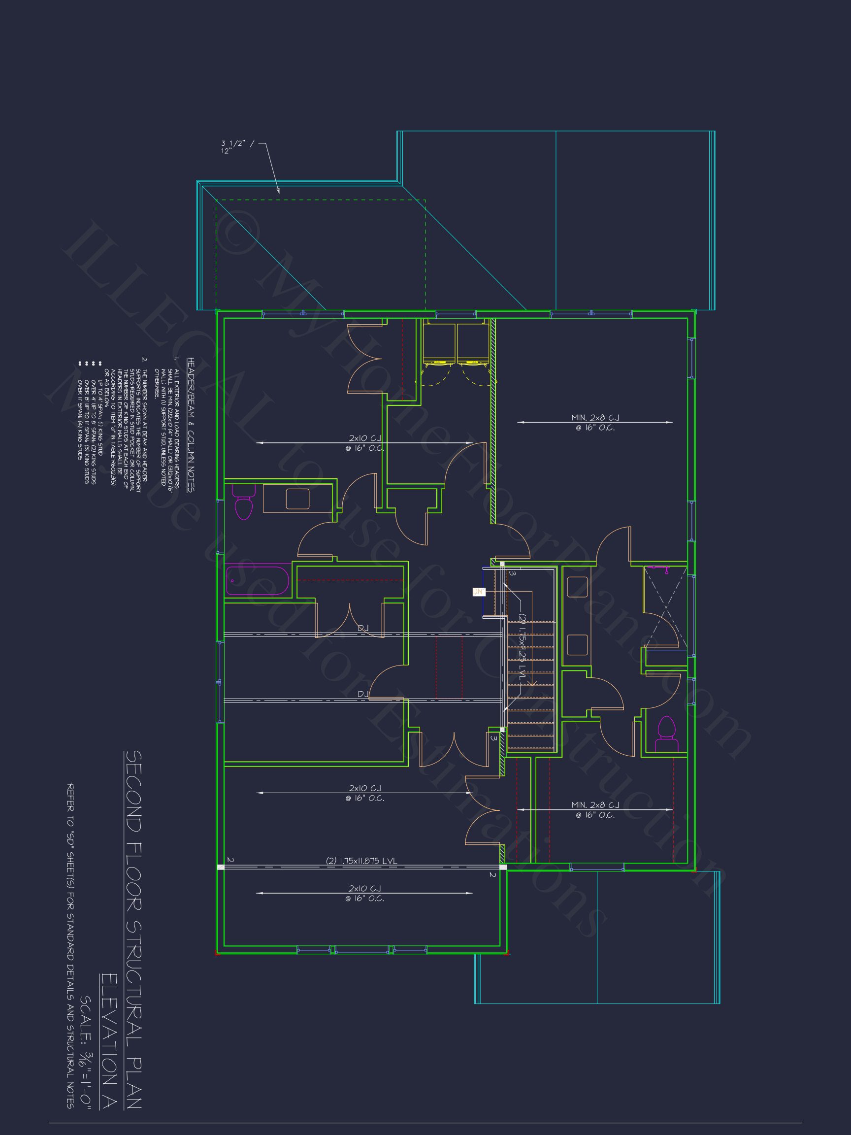 Elegant Craftsman house Plan with CAD Designs and Blueprint