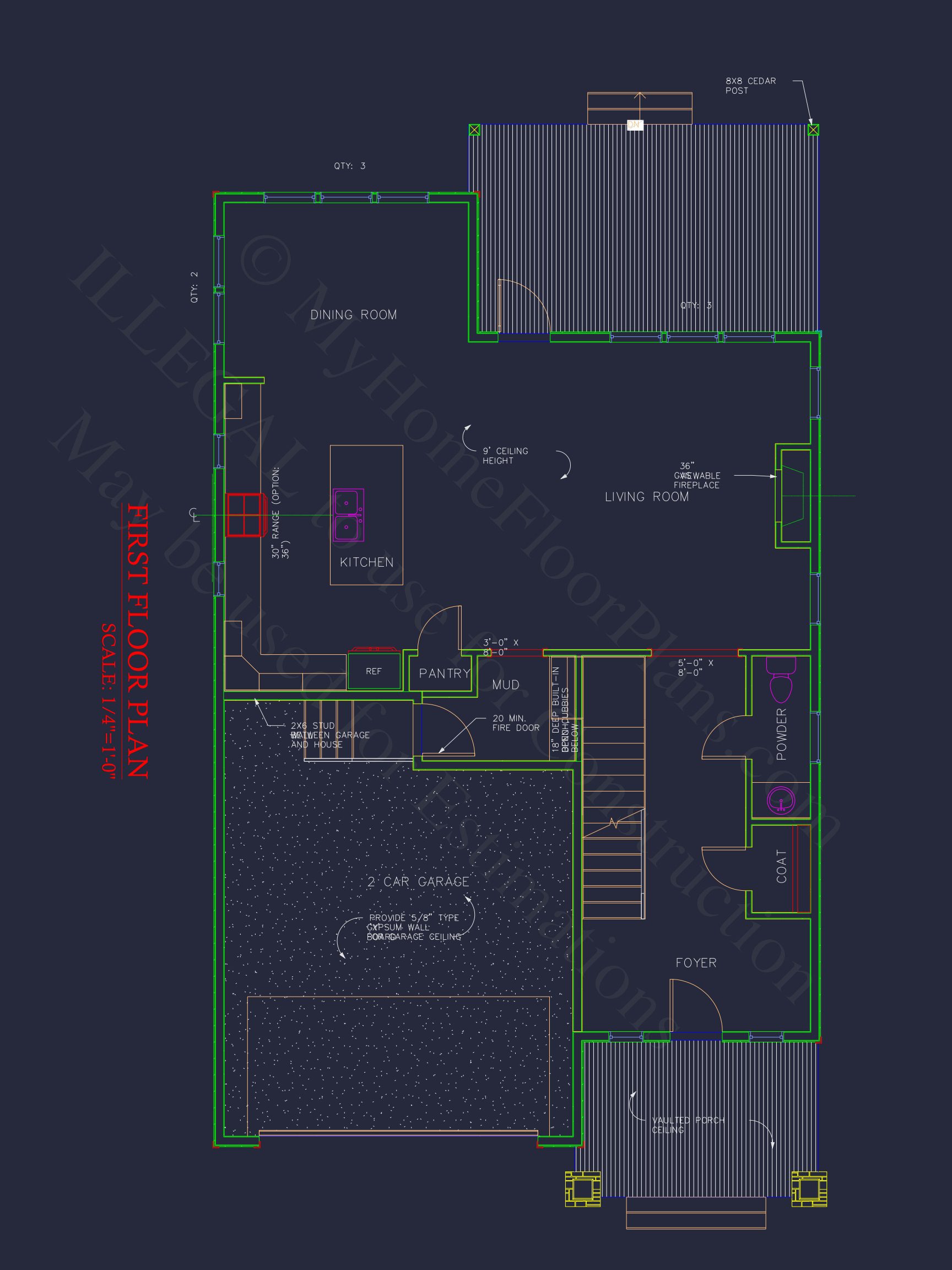 Elegant Craftsman house Plan with CAD Designs and Blueprint