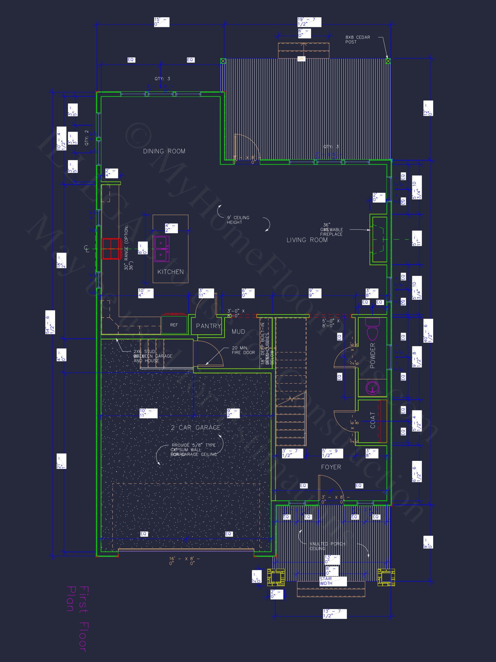 Elegant Craftsman house Plan with CAD Designs and Blueprint