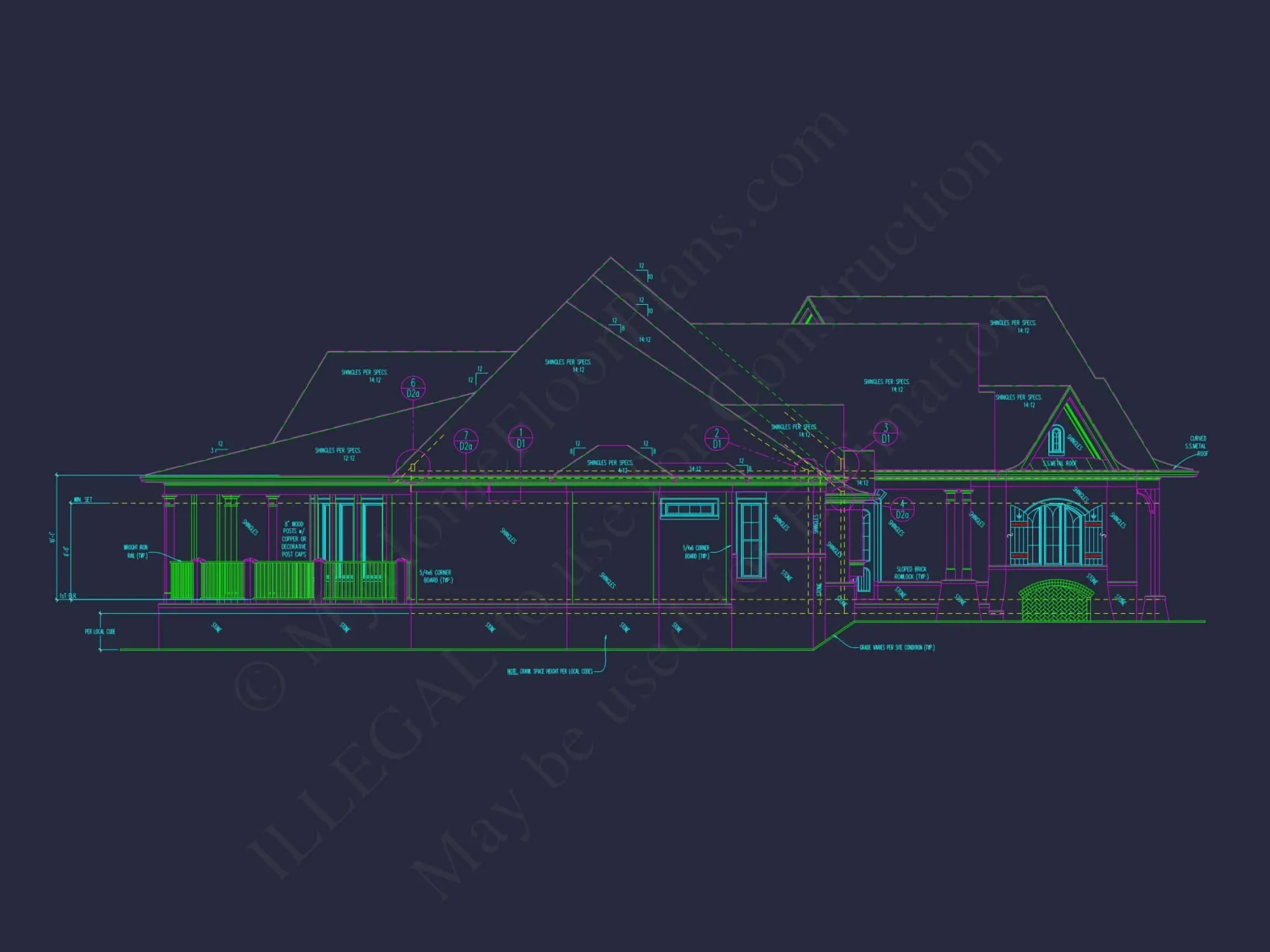Elegant Craftsman house Plan with Detailed Floor Designs and CAD