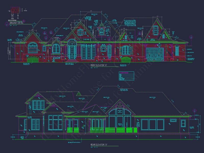 Elegant Craftsman house Plan with Detailed Floor Designs and CAD