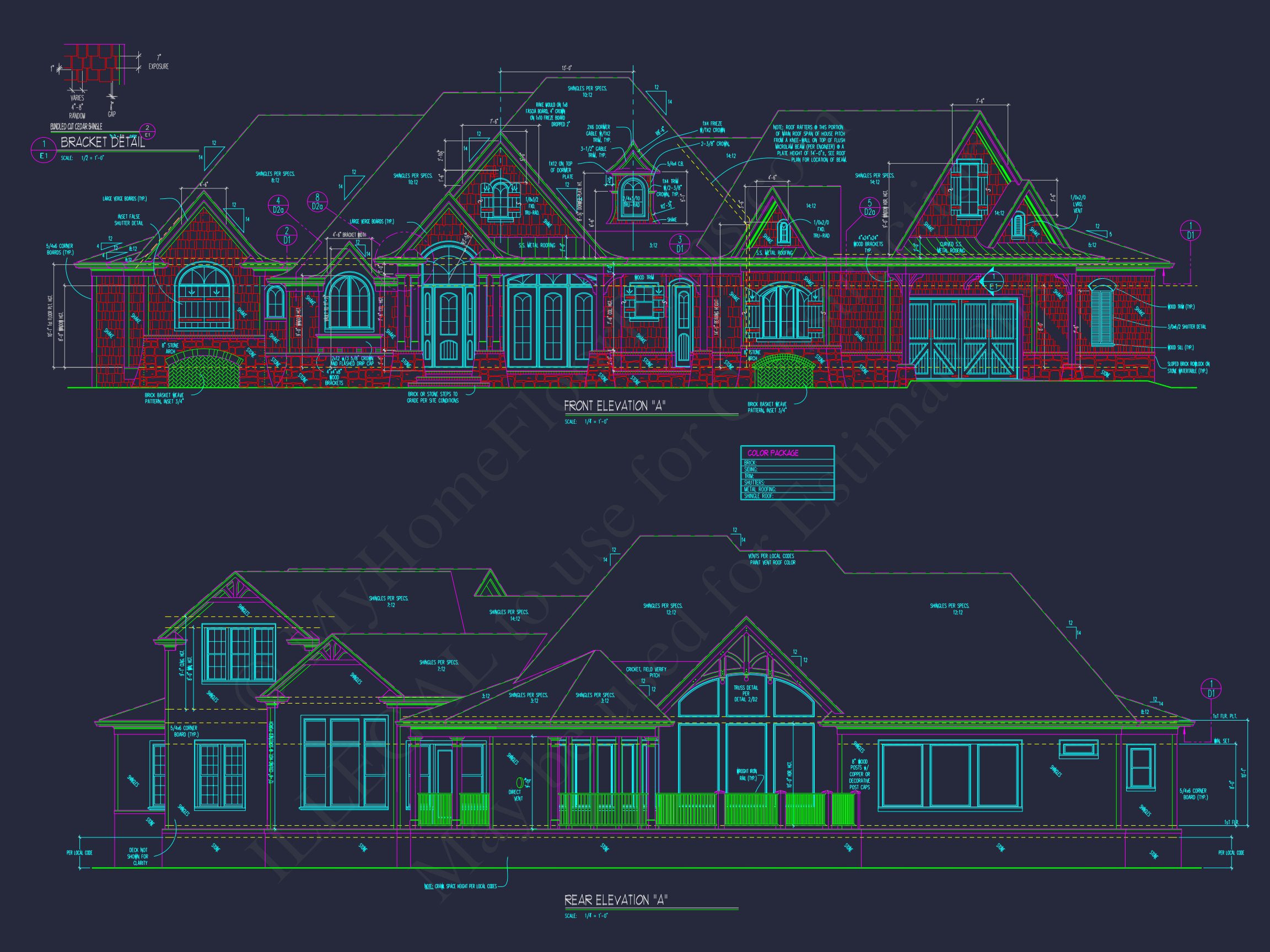 Elegant Craftsman house Plan with Detailed Floor Designs and CAD