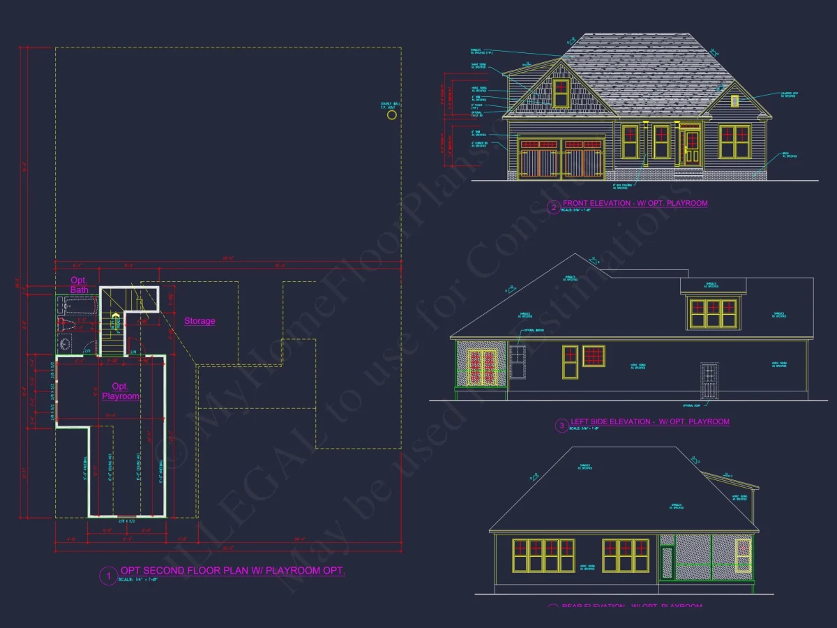 Elegant house Design Blueprint – CAD Floor Plan with Details