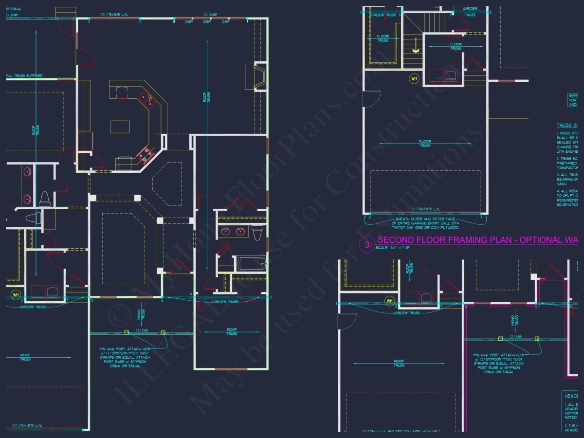 Elegant house Design Blueprint – CAD Floor Plan with Details