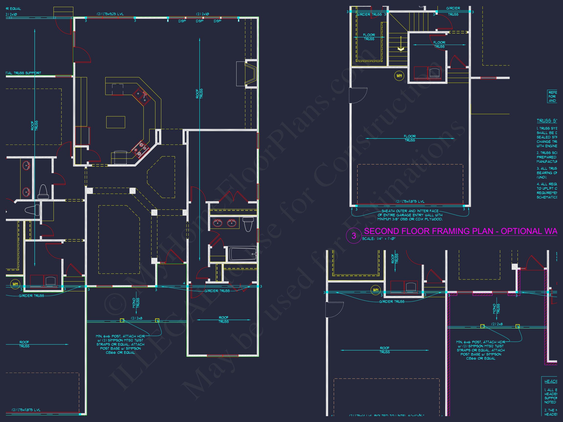Elegant house Design Blueprint – CAD Floor Plan with Details
