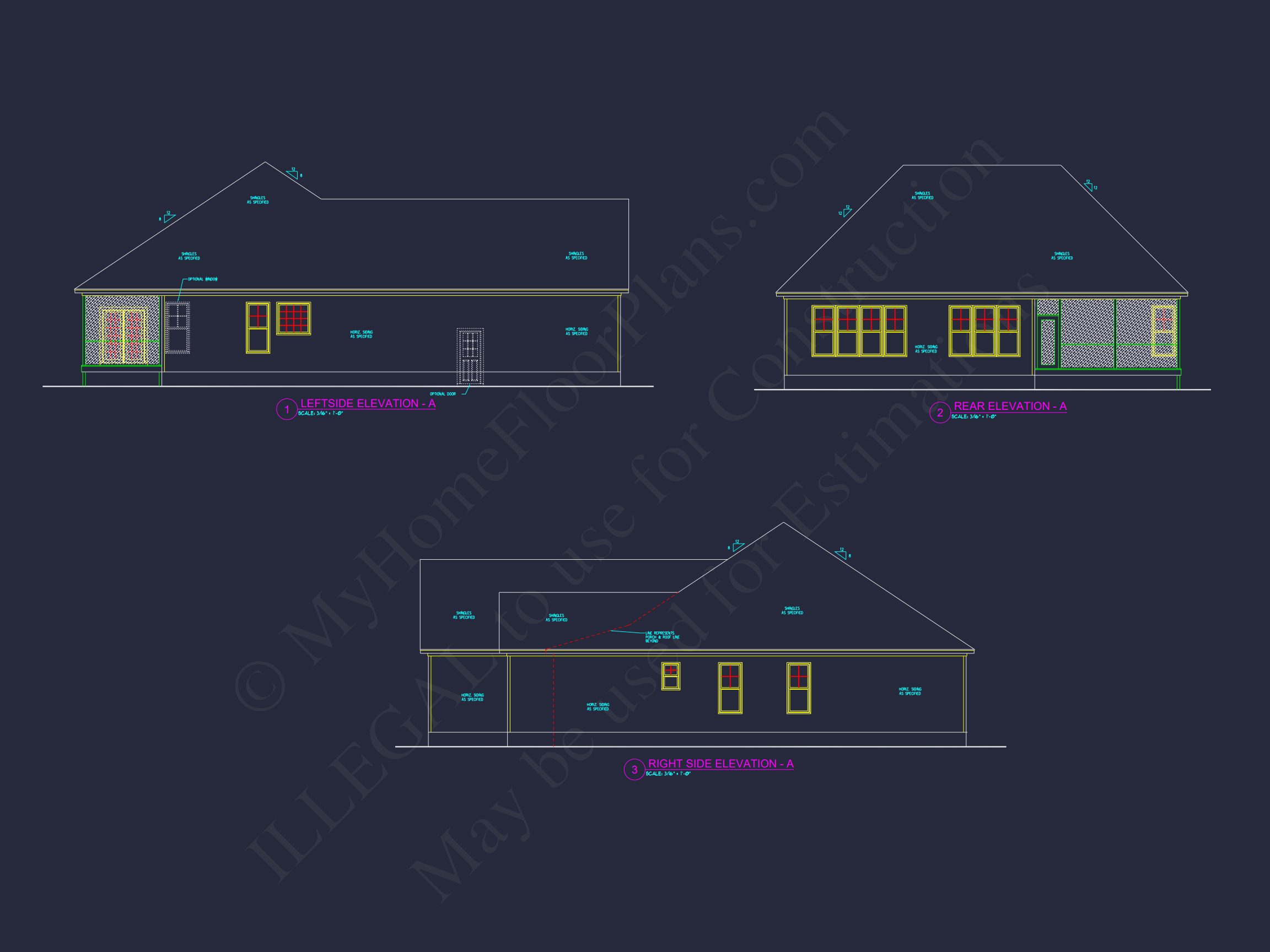 Elegant house Design Blueprint – CAD Floor Plan with Details