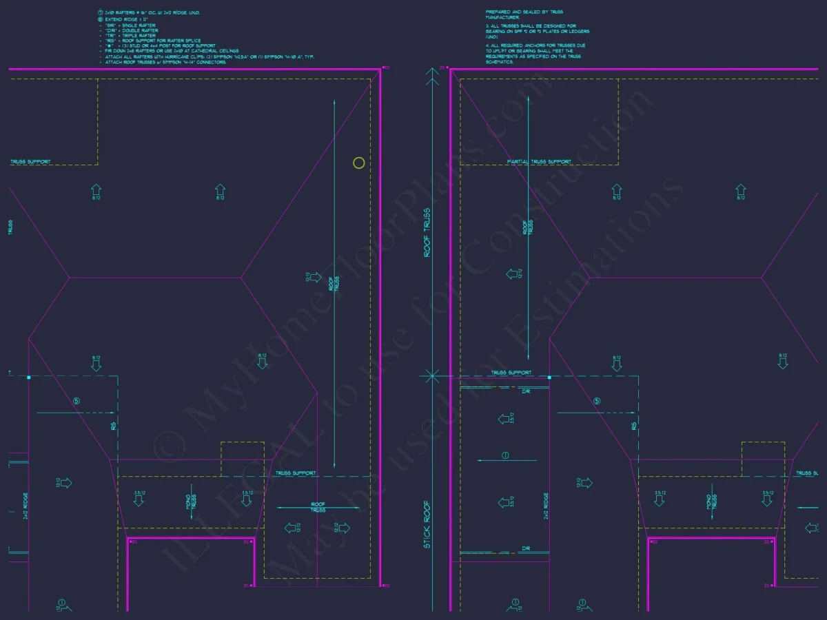 Elegant house Design Blueprint – CAD Floor Plan with Details